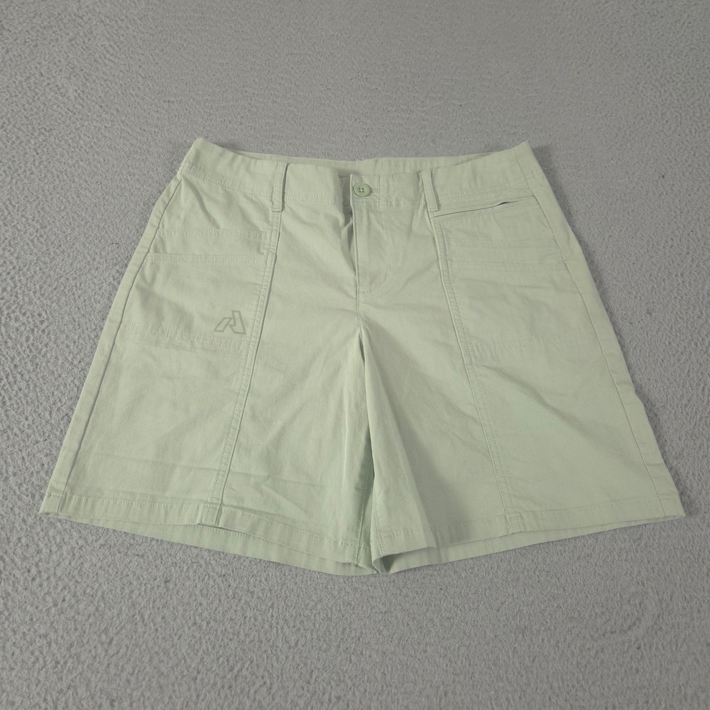 Eddie Bauer Shorts Womens 8 Green Horizon Utility Cotton Nylon Stretch Pockets